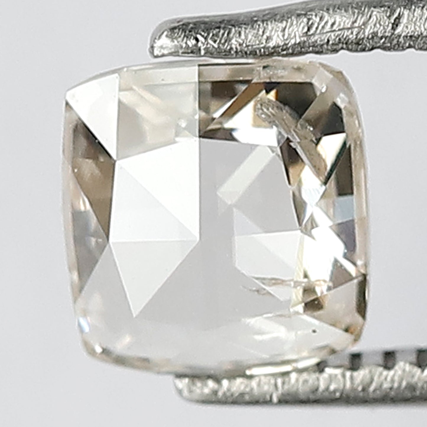 0.76 CT Cushion cut Rose cut Diamond 6 mm Light Brown color Si Clarity Loose Diamond