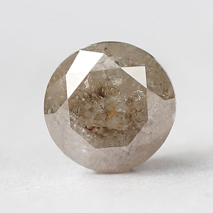 Natural 2.38 CT Round Brilliant cut Salt and Pepper Diamond, 7.60 x 7.60 mm Loose Rustic Diamond for Custom Engagement Ring