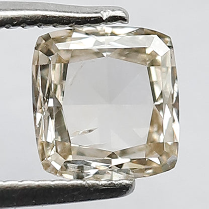0.76 CT Cushion cut Rose cut Diamond 6 mm Light Brown color Si Clarity Loose Diamond