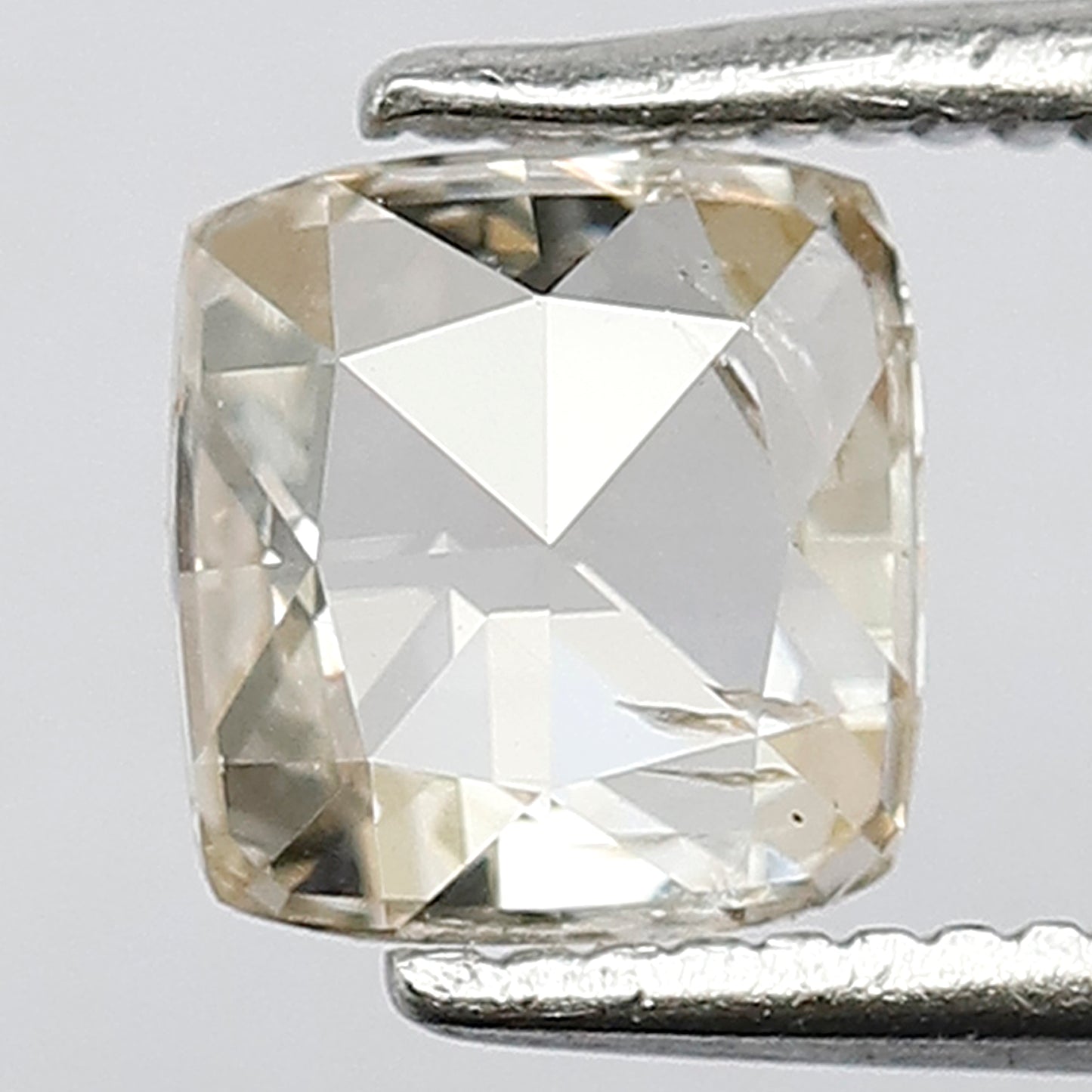 0.76 CT Cushion cut Rose cut Diamond 6 mm Light Brown color Si Clarity Loose Diamond