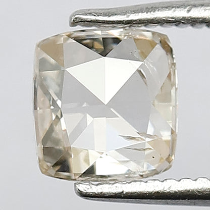 0.76 CT Cushion cut Rose cut Diamond 6 mm Light Brown color Si Clarity Loose Diamond