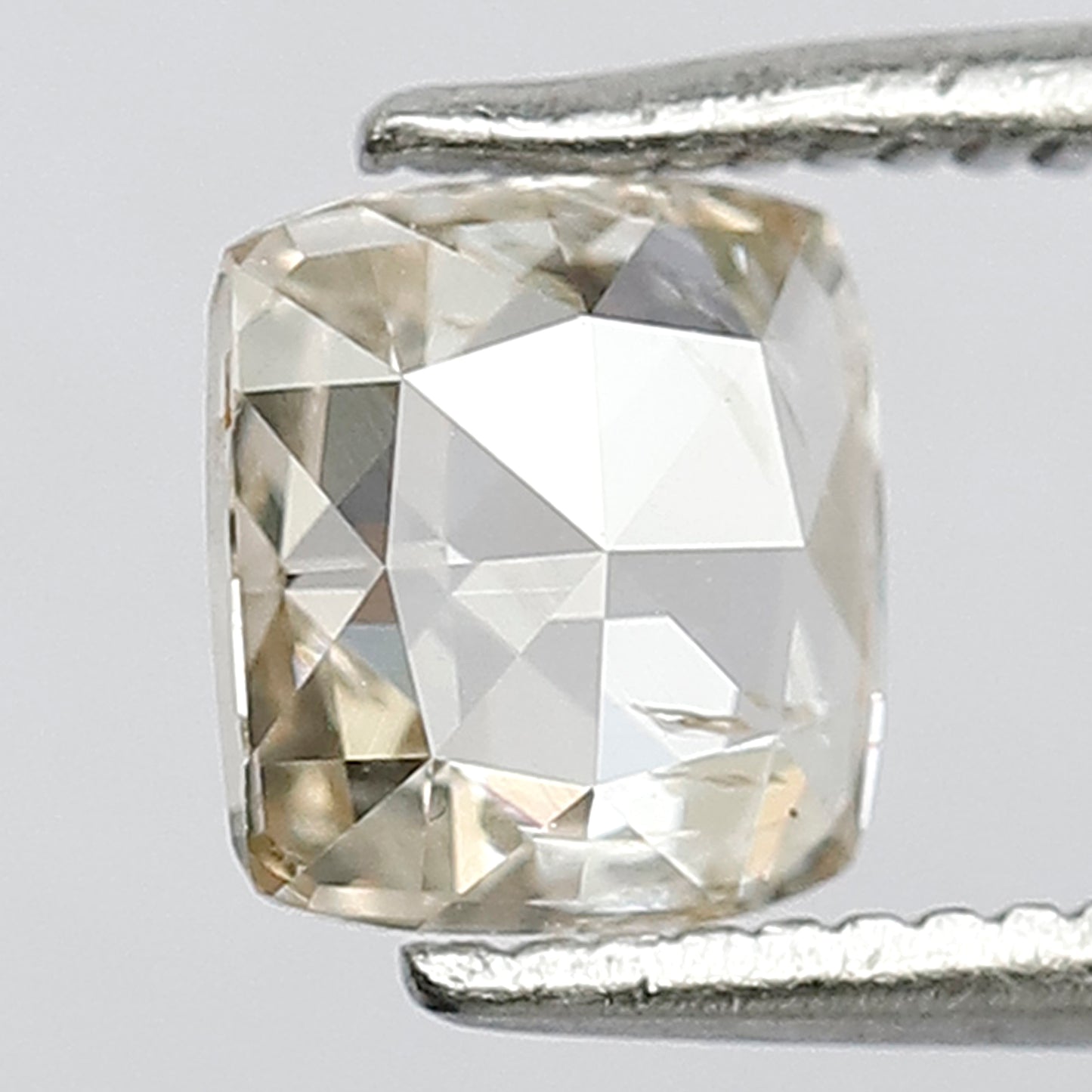 0.76 CT Cushion cut Rose cut Diamond 6 mm Light Brown color Si Clarity Loose Diamond