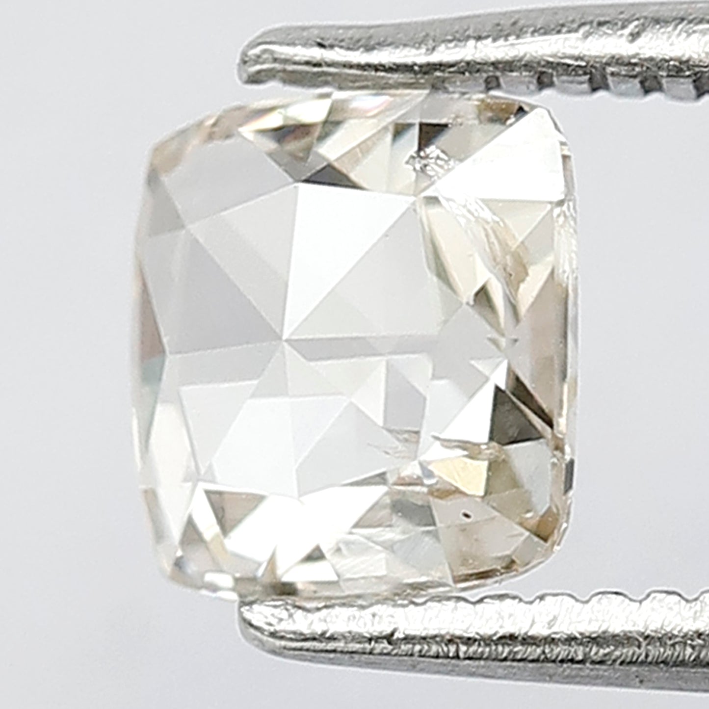 0.76 CT Cushion cut Rose cut Diamond 6 mm Light Brown color Si Clarity Loose Diamond