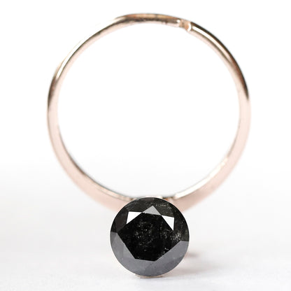 2.09 CT Conflict Free Round Brilliant cut Loose Diamond, Natural Gray Black Earth Mined Salt and Pepper Diamond For Promise Ring