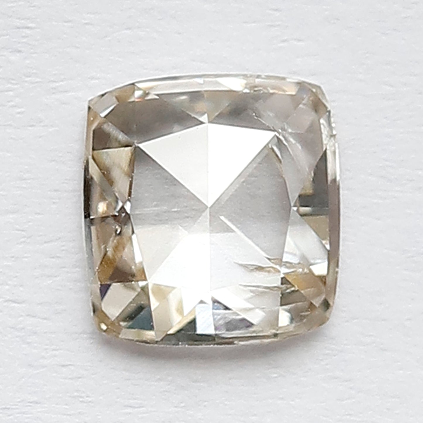 0.76 CT Cushion cut Rose cut Diamond 6 mm Light Brown color Si Clarity Loose Diamond