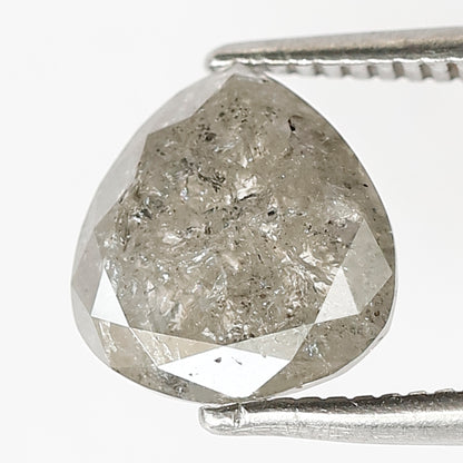 1.97 CT Translucent Pear Shape Loose Earth Mined Diamond, 8.20 mm Natural Salt and Pepper Ethical Diamond For Proposal Ring