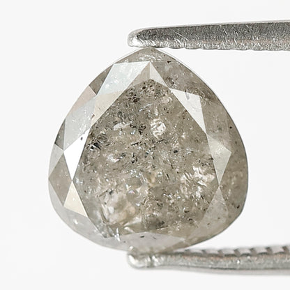 1.97 CT Translucent Pear Shape Loose Earth Mined Diamond, 8.20 mm Natural Salt and Pepper Ethical Diamond For Proposal Ring