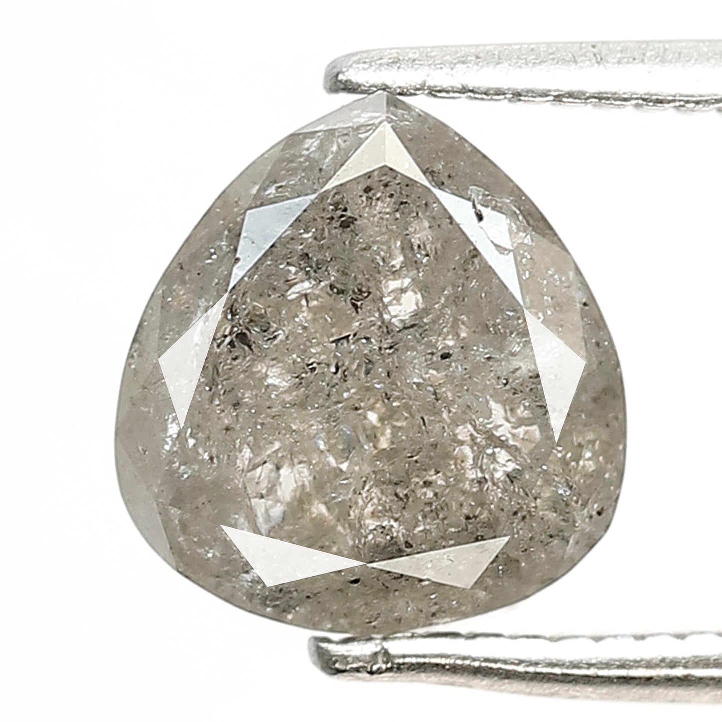1.97 CT Translucent Pear Shape Loose Earth Mined Diamond, 8.20 mm Natural Salt and Pepper Ethical Diamond For Proposal Ring