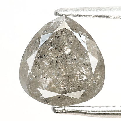 1.97 CT Translucent Pear Shape Loose Earth Mined Diamond, 8.20 mm Natural Salt and Pepper Ethical Diamond For Proposal Ring