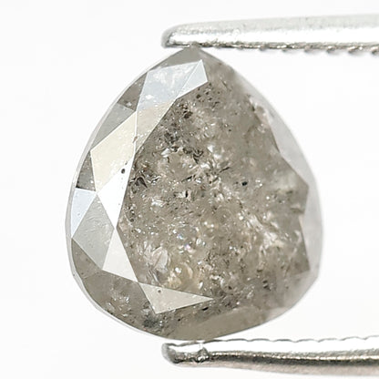 1.97 CT Translucent Pear Shape Loose Earth Mined Diamond, 8.20 mm Natural Salt and Pepper Ethical Diamond For Proposal Ring