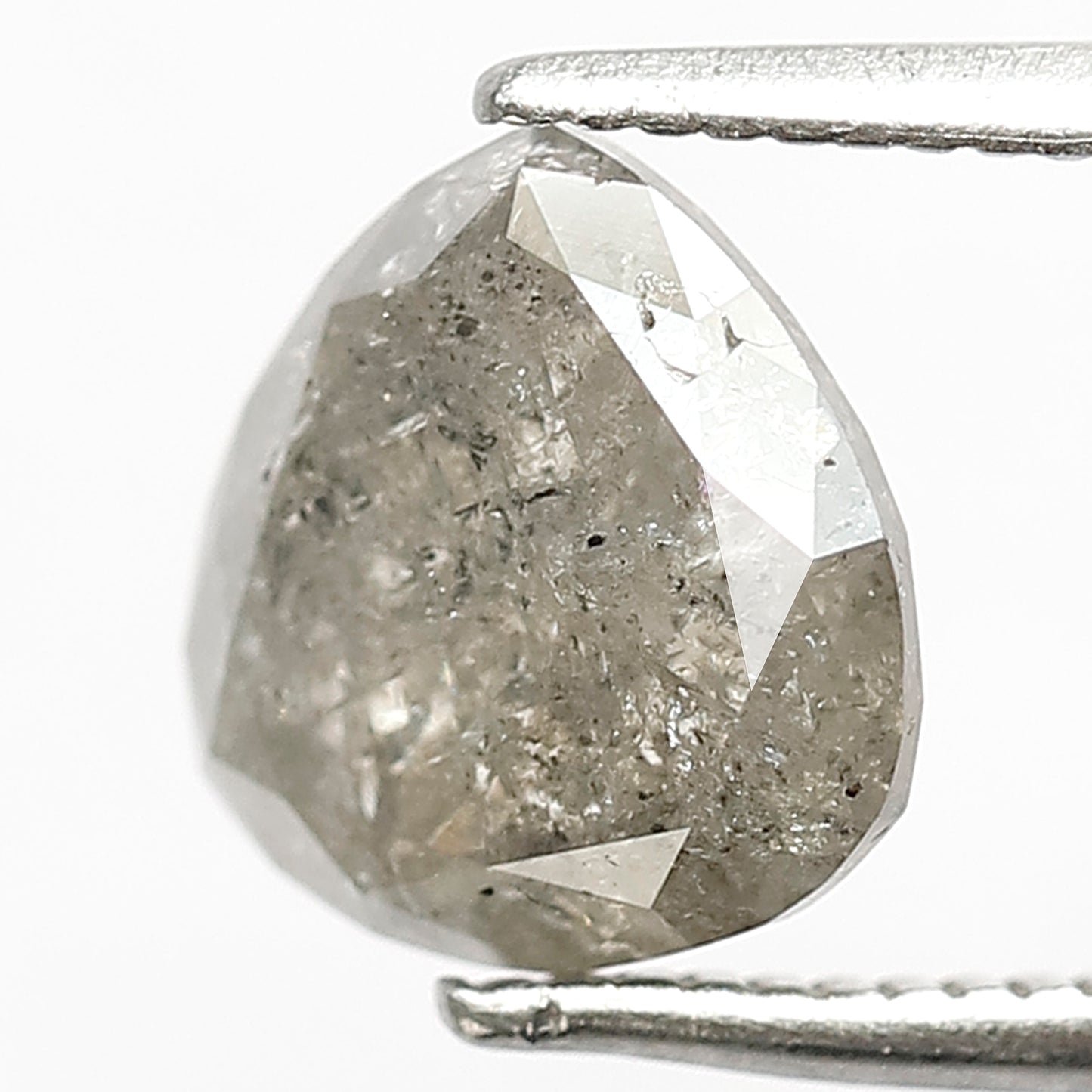 1.97 CT Translucent Pear Shape Loose Earth Mined Diamond, 8.20 mm Natural Salt and Pepper Ethical Diamond For Proposal Ring