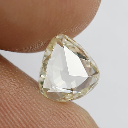 1.01 CT Light Yellow color 7 MM Rose Cut SI Clarity Pear Shape Natural Diamond ideal for Unique Design Pendant