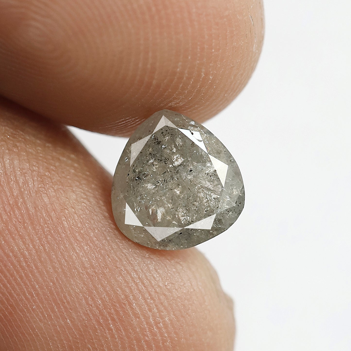 1.97 CT Translucent Pear Shape Loose Earth Mined Diamond, 8.20 mm Natural Salt and Pepper Ethical Diamond For Proposal Ring
