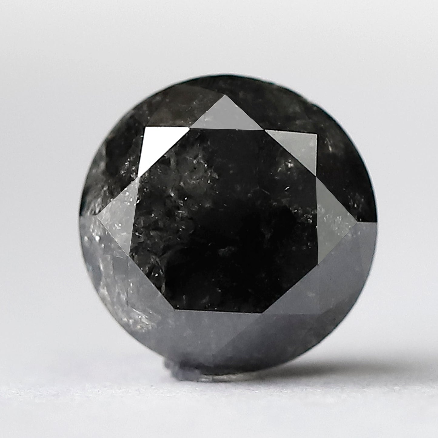 2.05 CT Round Brilliant Cut Salt and Pepper Diamond, Natural Gray Black Loose Diamond for Bridal Jewelry and Engagement Ring