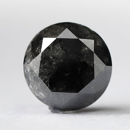 2.05 CT Round Brilliant Cut Salt and Pepper Diamond, Natural Gray Black Loose Diamond for Bridal Jewelry and Engagement Ring