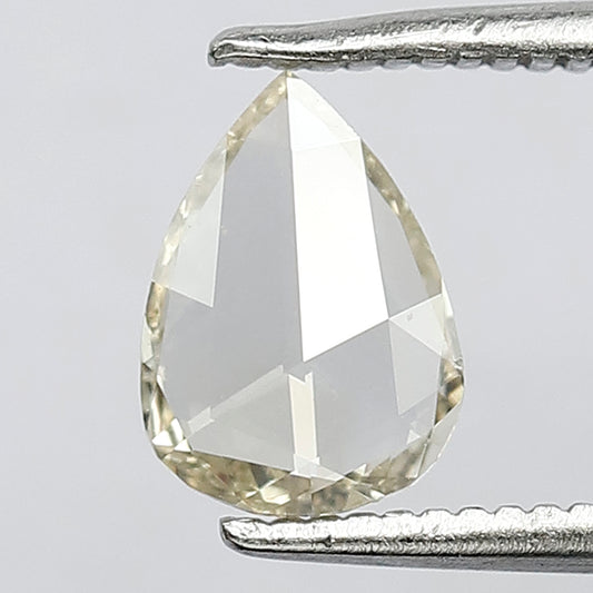 0.48 CT Stunning Pear shape Rose Cut VS Clarity With Light Yellowish Color Fully Polished Flat Back Natural Diamond for making a custom ring