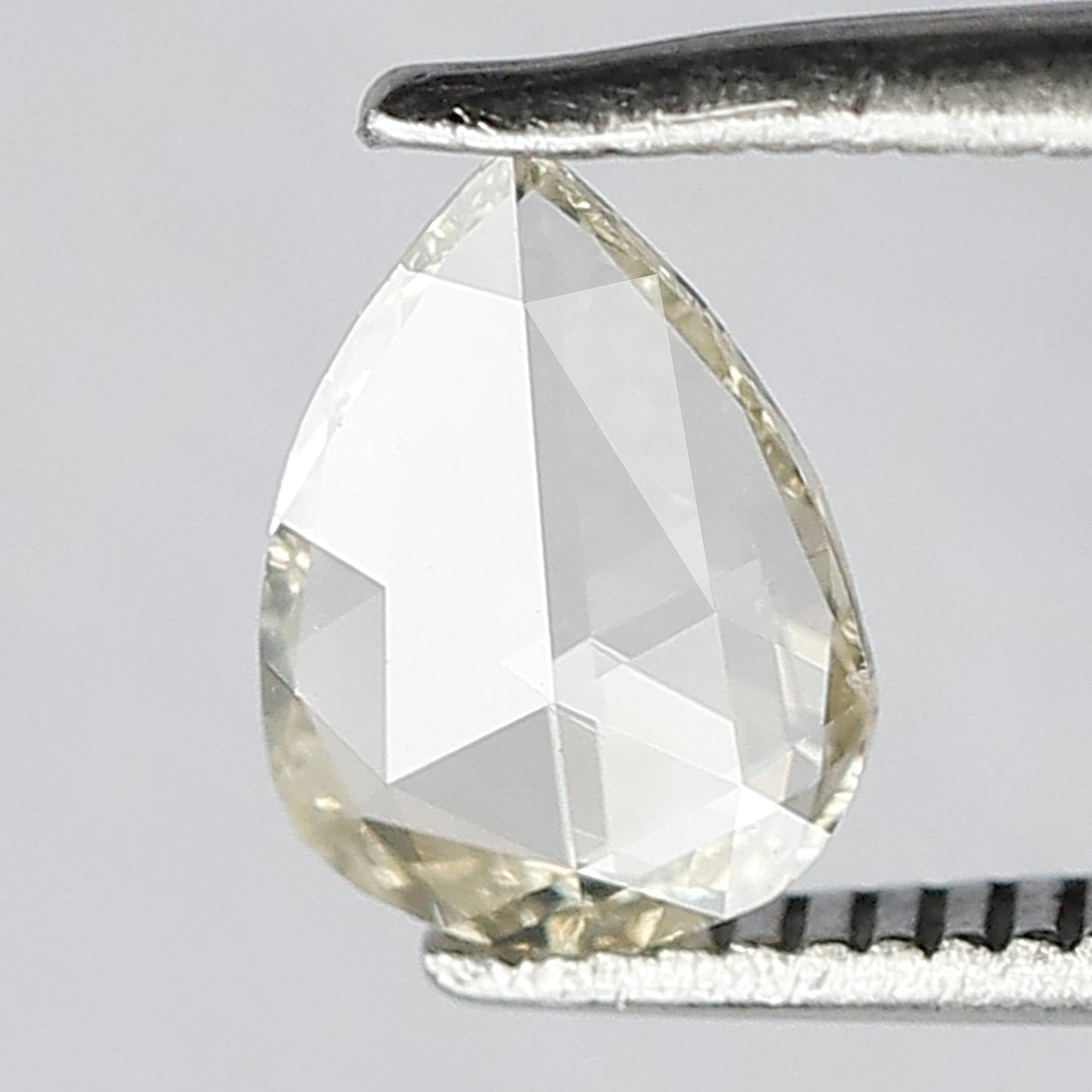 0.48 CT Stunning Pear shape Rose Cut VS Clarity With Light Yellowish Color Fully Polished Flat Back Natural Diamond for making a custom ring