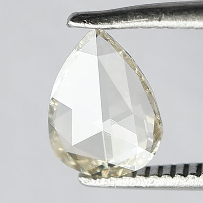 0.48 CT Stunning Pear shape Rose Cut VS Clarity With Light Yellowish Color Fully Polished Flat Back Natural Diamond for making a custom ring