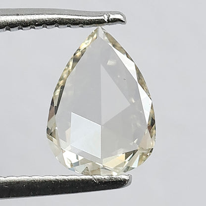 0.48 CT Stunning Pear shape Rose Cut VS Clarity With Light Yellowish Color Fully Polished Flat Back Natural Diamond for making a custom ring
