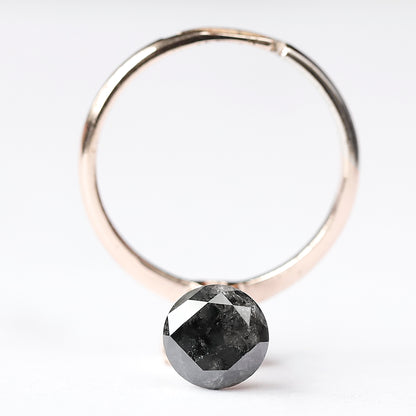 2.05 CT Round Brilliant Cut Salt and Pepper Diamond, Natural Gray Black Loose Diamond for Bridal Jewelry and Engagement Ring