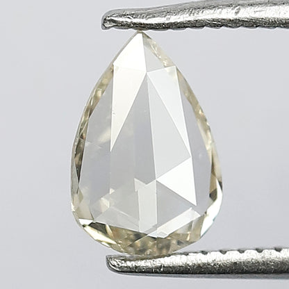 0.48 CT Stunning Pear shape Rose Cut VS Clarity With Light Yellowish Color Fully Polished Flat Back Natural Diamond for making a custom ring