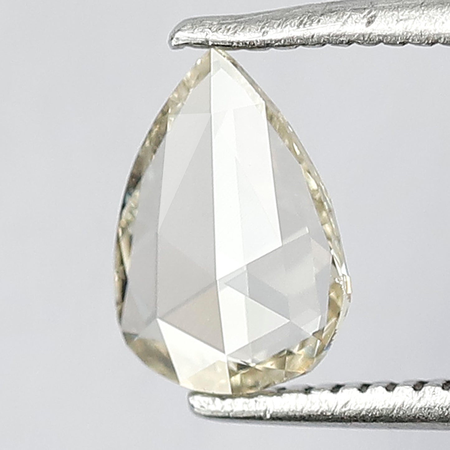 0.48 CT Stunning Pear shape Rose Cut VS Clarity With Light Yellowish Color Fully Polished Flat Back Natural Diamond for making a custom ring