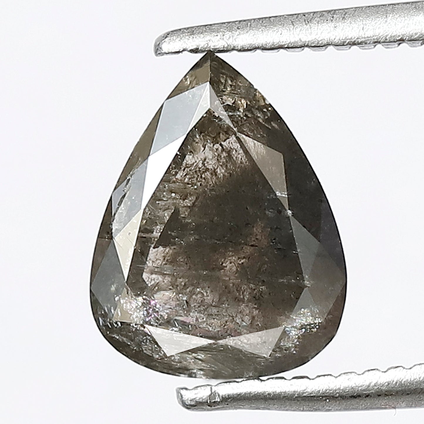 1.29 CT Pear Shape Salt and Pepper Loose Diamond, 8.60 x 6.70 mm Natural Gray Black Loose Diamond For Wedding Ring and Jewelry