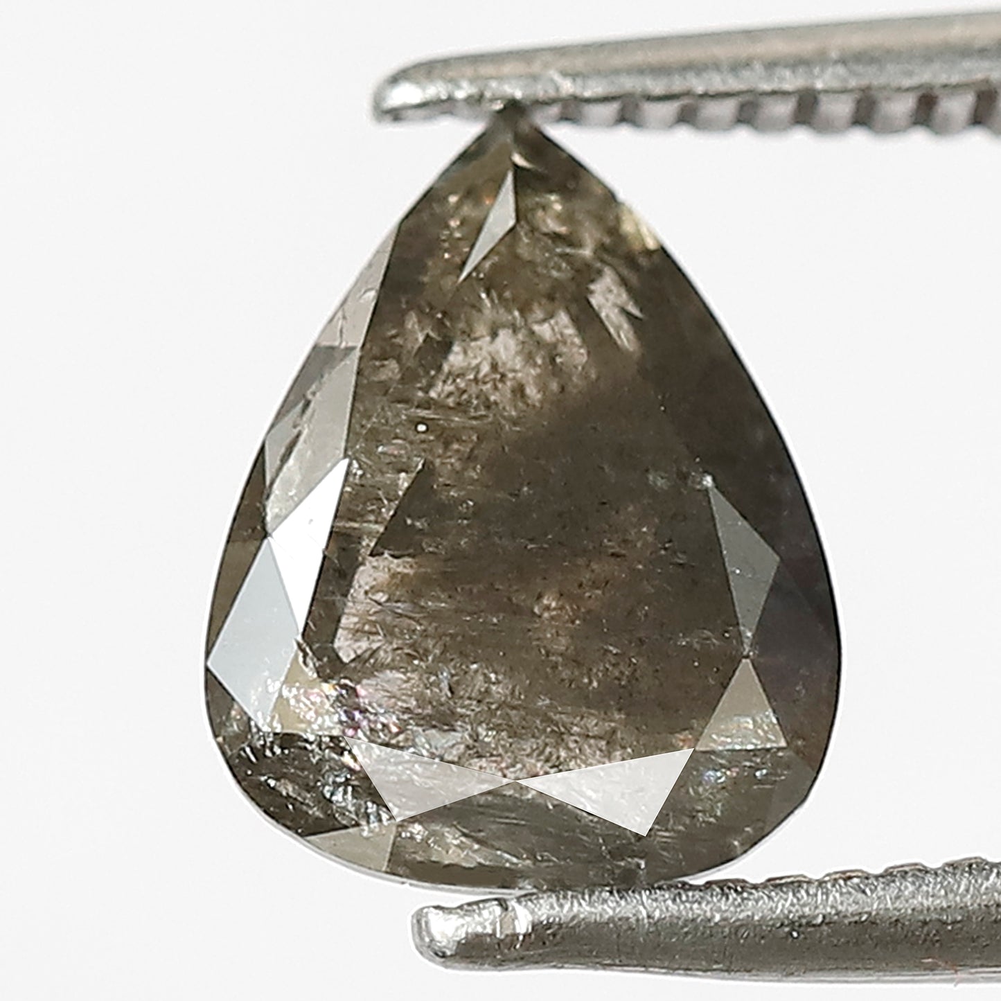 1.29 CT Pear Shape Salt and Pepper Loose Diamond, 8.60 x 6.70 mm Natural Gray Black Loose Diamond For Wedding Ring and Jewelry
