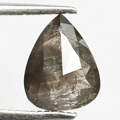 1.29 CT Pear Shape Salt and Pepper Loose Diamond, 8.60 x 6.70 mm Natural Gray Black Loose Diamond For Wedding Ring and Jewelry