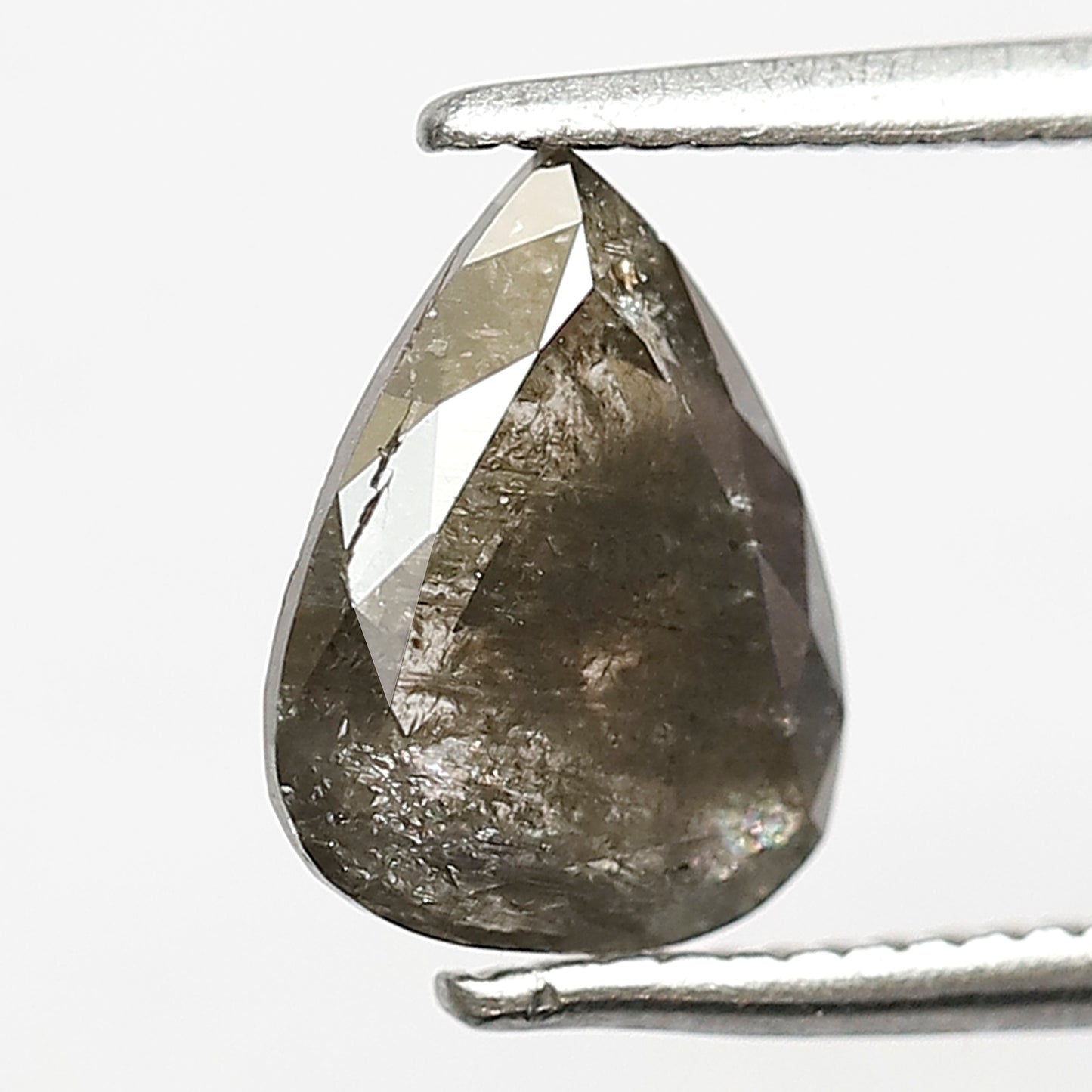 1.29 CT Pear Shape Salt and Pepper Loose Diamond, 8.60 x 6.70 mm Natural Gray Black Loose Diamond For Wedding Ring and Jewelry