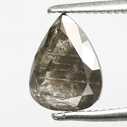 1.29 CT Pear Shape Salt and Pepper Loose Diamond, 8.60 x 6.70 mm Natural Gray Black Loose Diamond For Wedding Ring and Jewelry