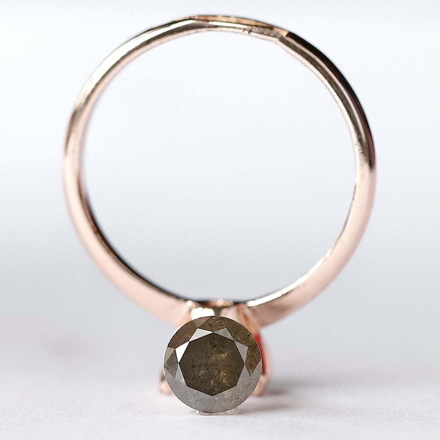 1.09 CT Translucent Round Brilliant cut Diamond, 6.00 x 6.00 mm Natural Gray Black Salt and Pepper Diamond For Proposal Ring
