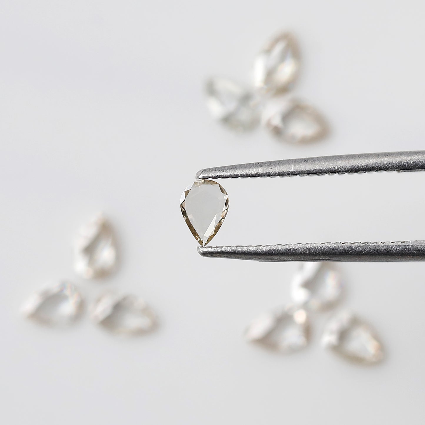 Pear Rose Cut Diamond Lot 1.01 Ct, Off White Natural Loose Diamonds, 4.5 mm for Engagement or Anniversary Ring