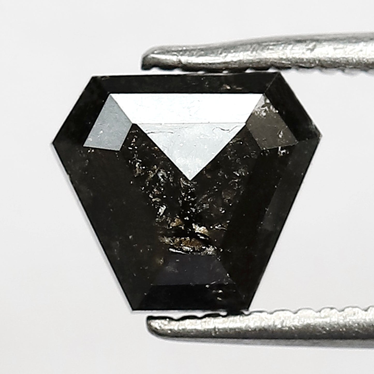 1.14 CT Geometric cut Salt and Pepper Diamond, 6.50 mm Natural Gray Black Loose Earth Mined Diamond