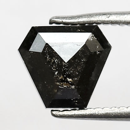 1.14 CT Geometric cut Salt and Pepper Diamond, 6.50 mm Natural Gray Black Loose Earth Mined Diamond