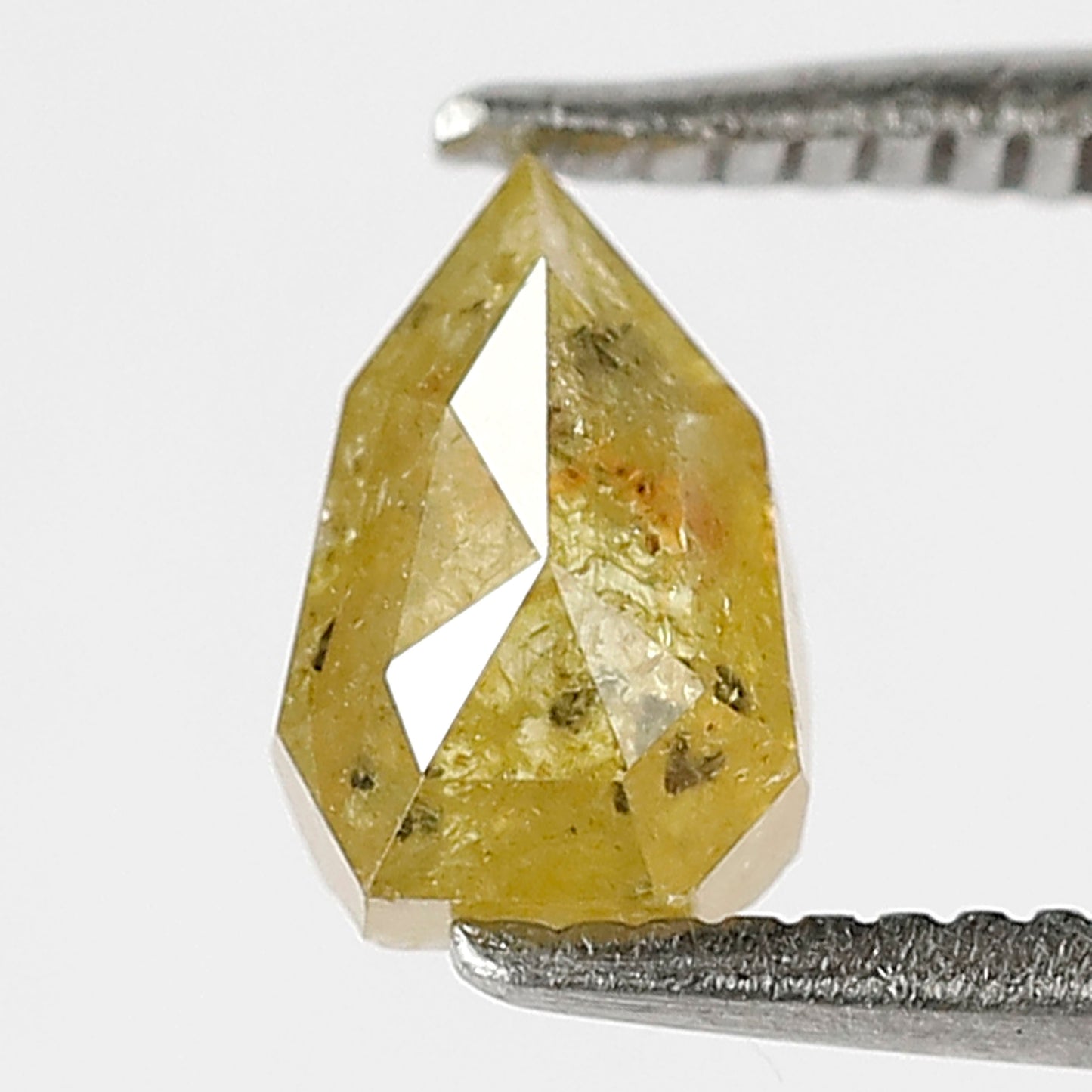 0.80 CT 6 MM, Natural Loose Diamond, Fancy Yellow color shield Shape Faceted Polished Diamond