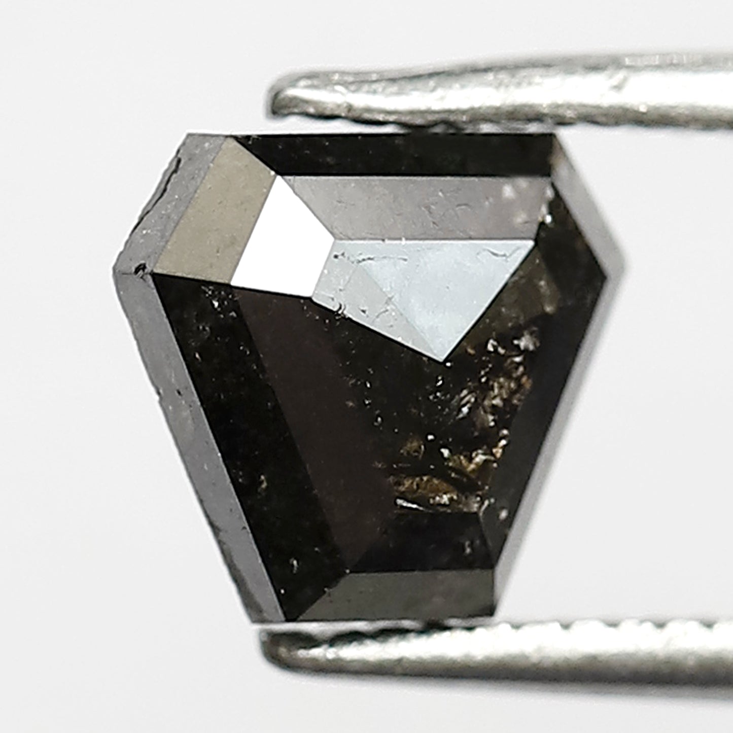 1.14 CT Geometric cut Salt and Pepper Diamond, 6.50 mm Natural Gray Black Loose Earth Mined Diamond