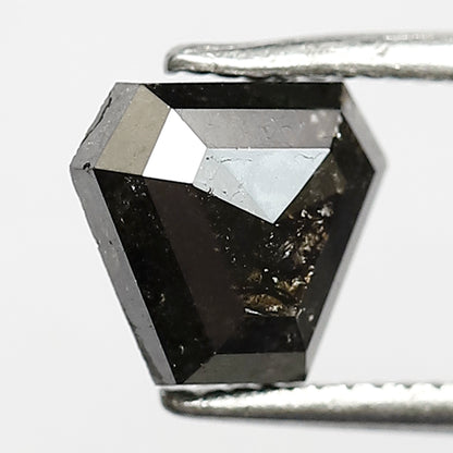 1.14 CT Geometric cut Salt and Pepper Diamond, 6.50 mm Natural Gray Black Loose Earth Mined Diamond