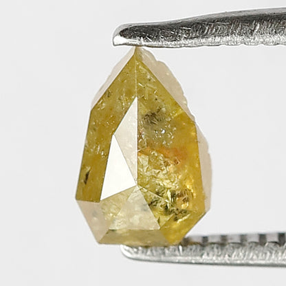 0.80 CT 6 MM, Natural Loose Diamond, Fancy Yellow color shield Shape Faceted Polished Diamond