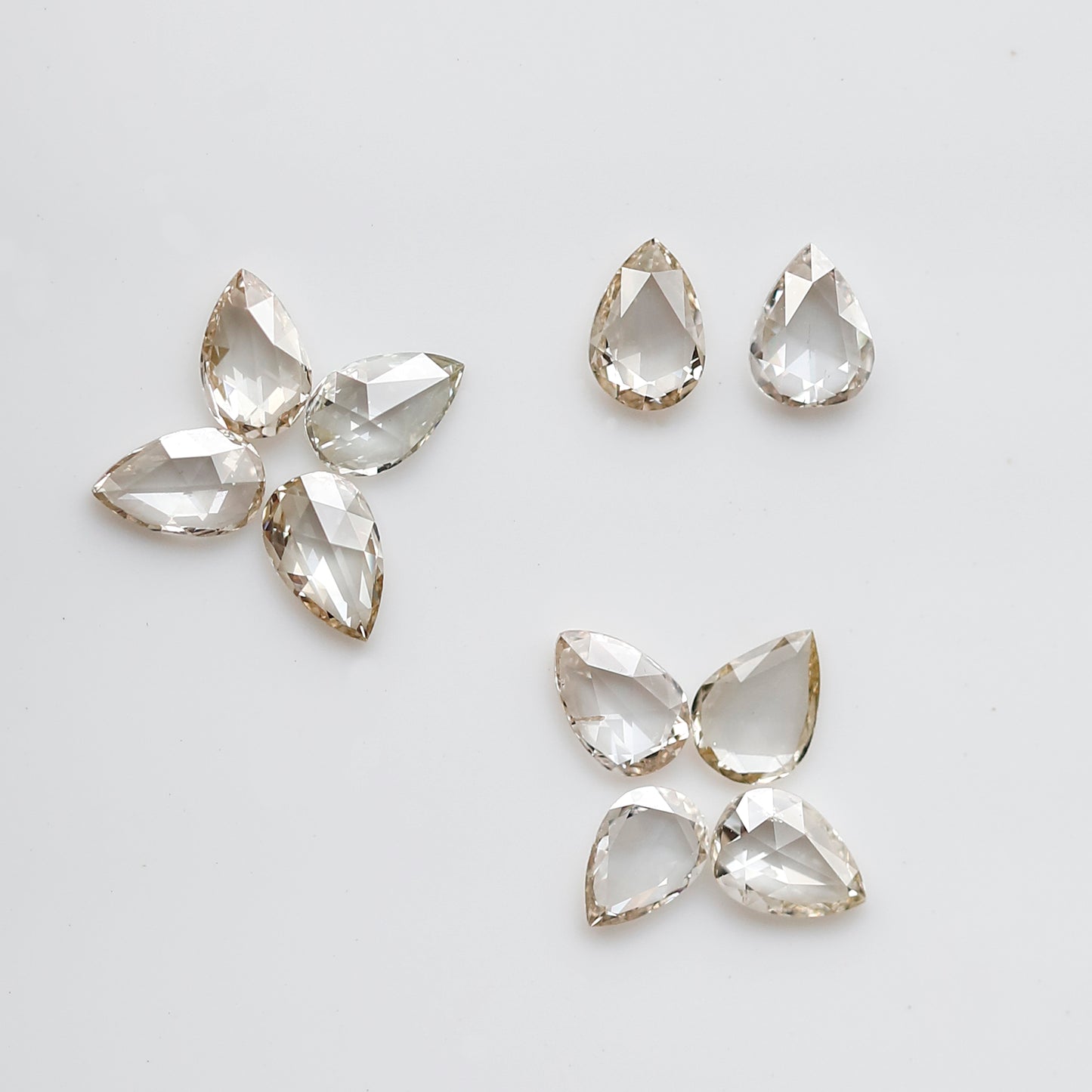 Pear Rose Cut Diamond Lot 1.01 Ct, Off White Natural Loose Diamonds, 4.5 mm for Engagement or Anniversary Ring