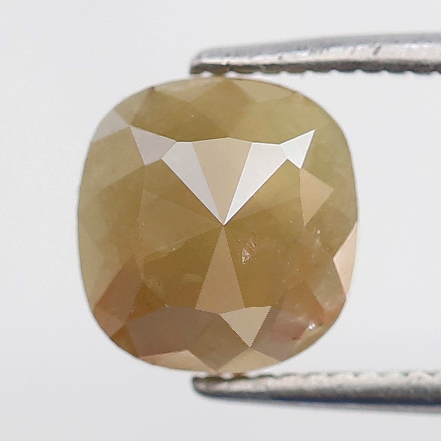 1.55 Ct Cushion Shape Diamond 7 MM Salt and Pepper Rustic Diamond Natural Loose Rustic Yellow Color Diamond