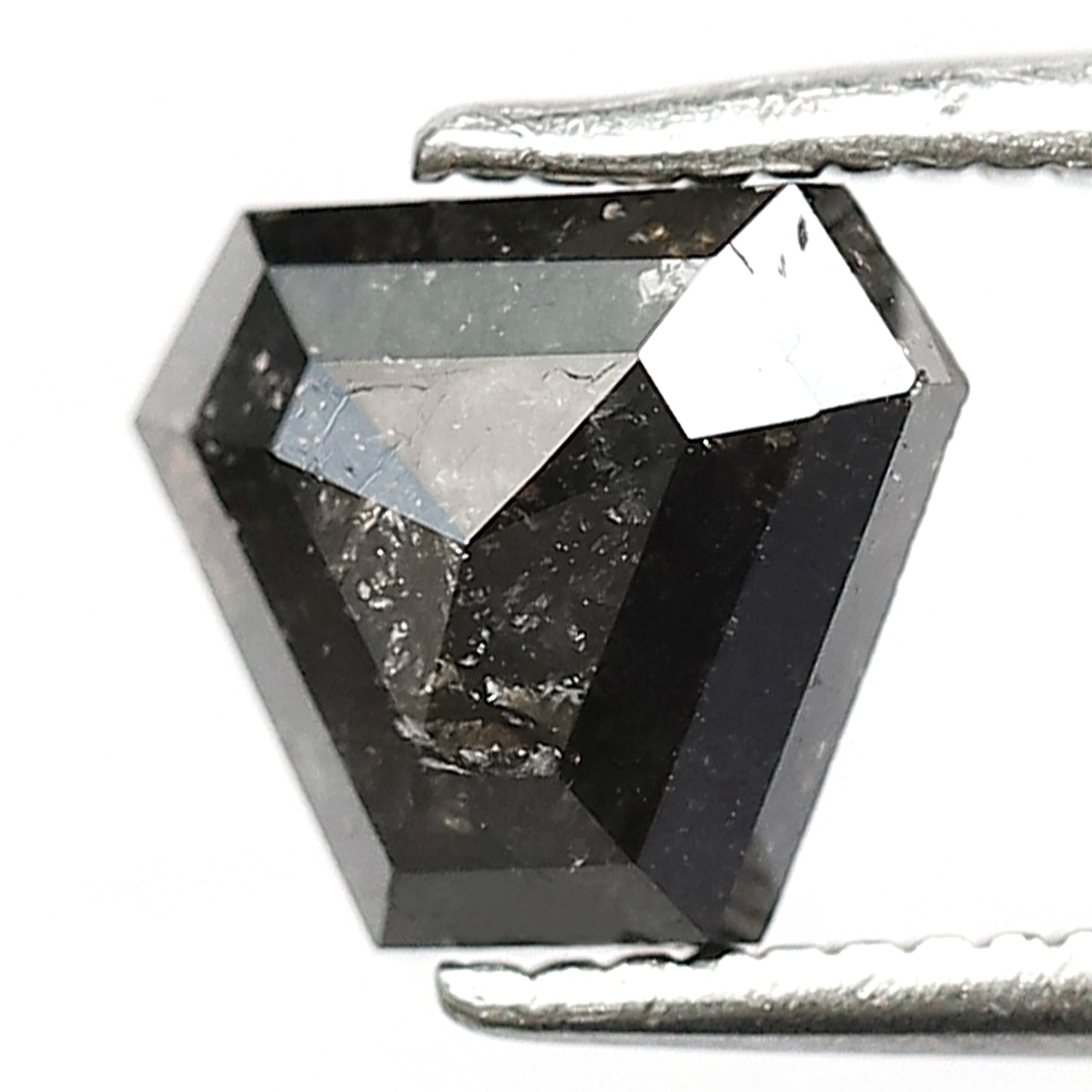 1.14 CT Geometric cut Salt and Pepper Diamond, 6.50 mm Natural Gray Black Loose Earth Mined Diamond