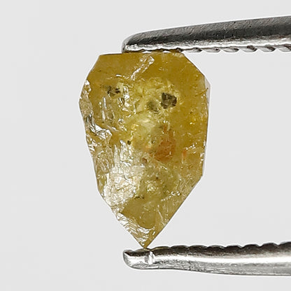 0.80 CT 6 MM, Natural Loose Diamond, Fancy Yellow color shield Shape Faceted Polished Diamond