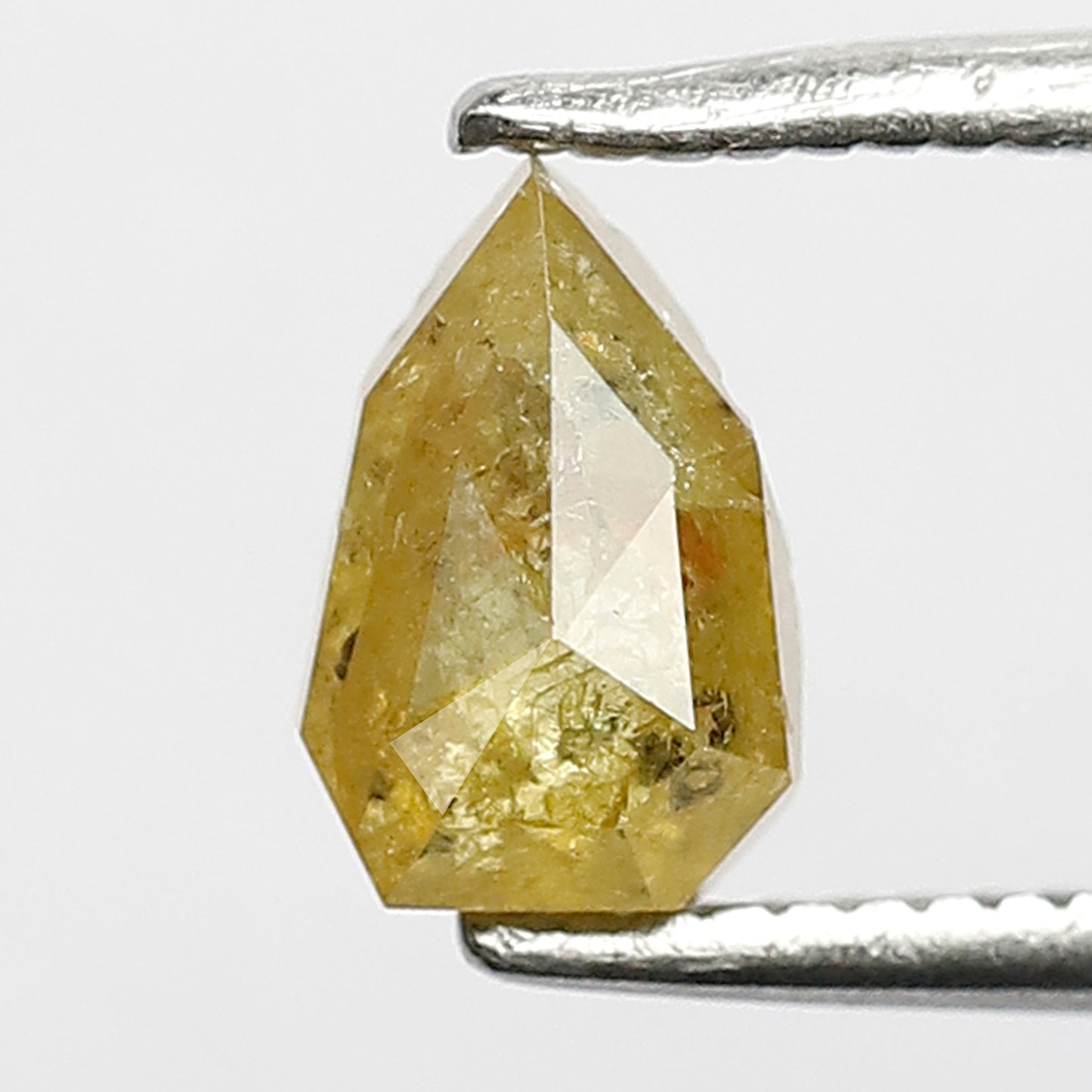 0.80 CT 6 MM, Natural Loose Diamond, Fancy Yellow color shield Shape Faceted Polished Diamond