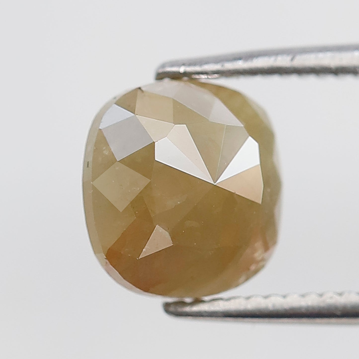 1.55 Ct Cushion Shape Diamond 7 MM Salt and Pepper Rustic Diamond Natural Loose Rustic Yellow Color Diamond