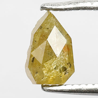 0.80 CT 6 MM, Natural Loose Diamond, Fancy Yellow color shield Shape Faceted Polished Diamond