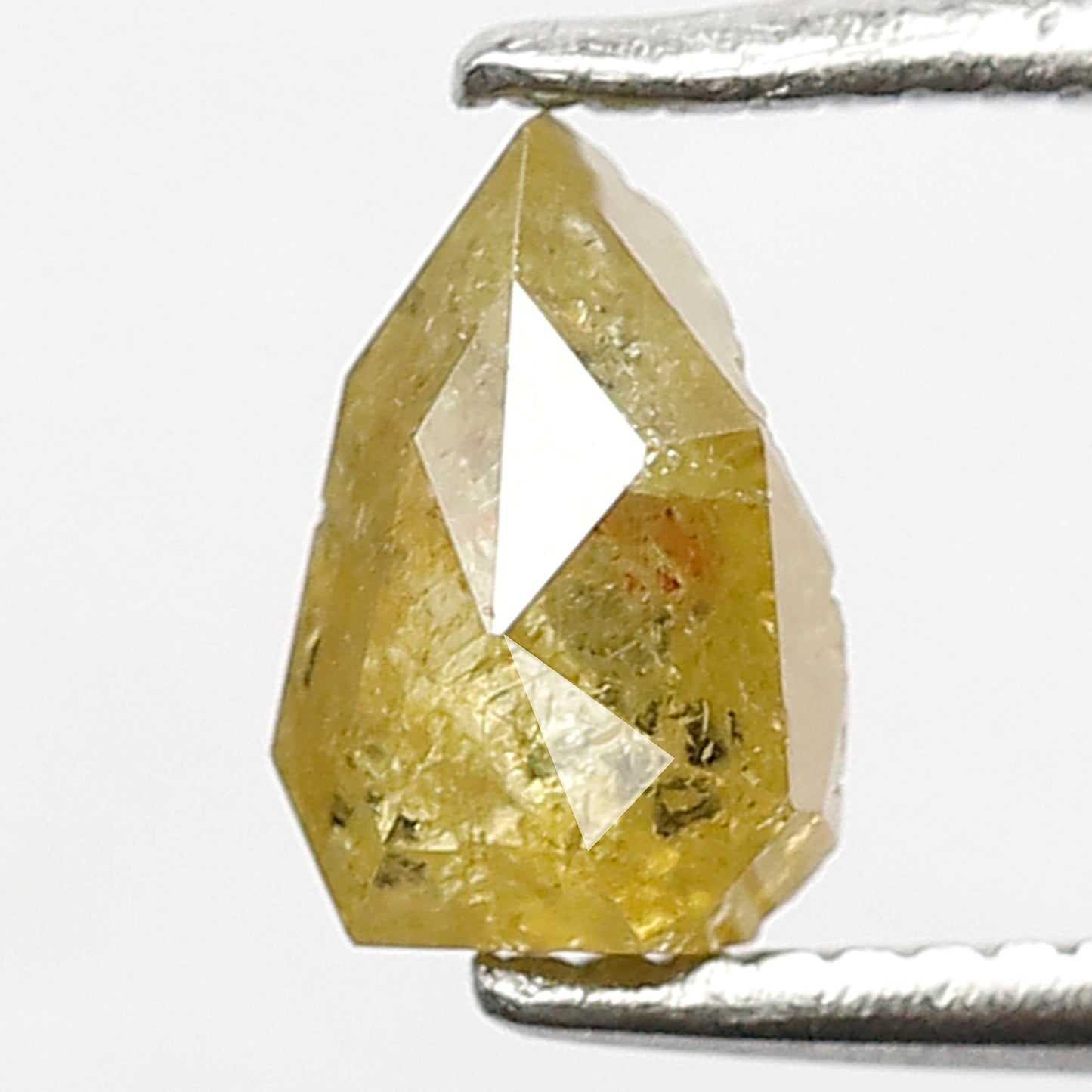 0.80 CT 6 MM, Natural Loose Diamond, Fancy Yellow color shield Shape Faceted Polished Diamond