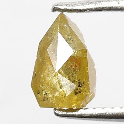 0.80 CT 6 MM, Natural Loose Diamond, Fancy Yellow color shield Shape Faceted Polished Diamond