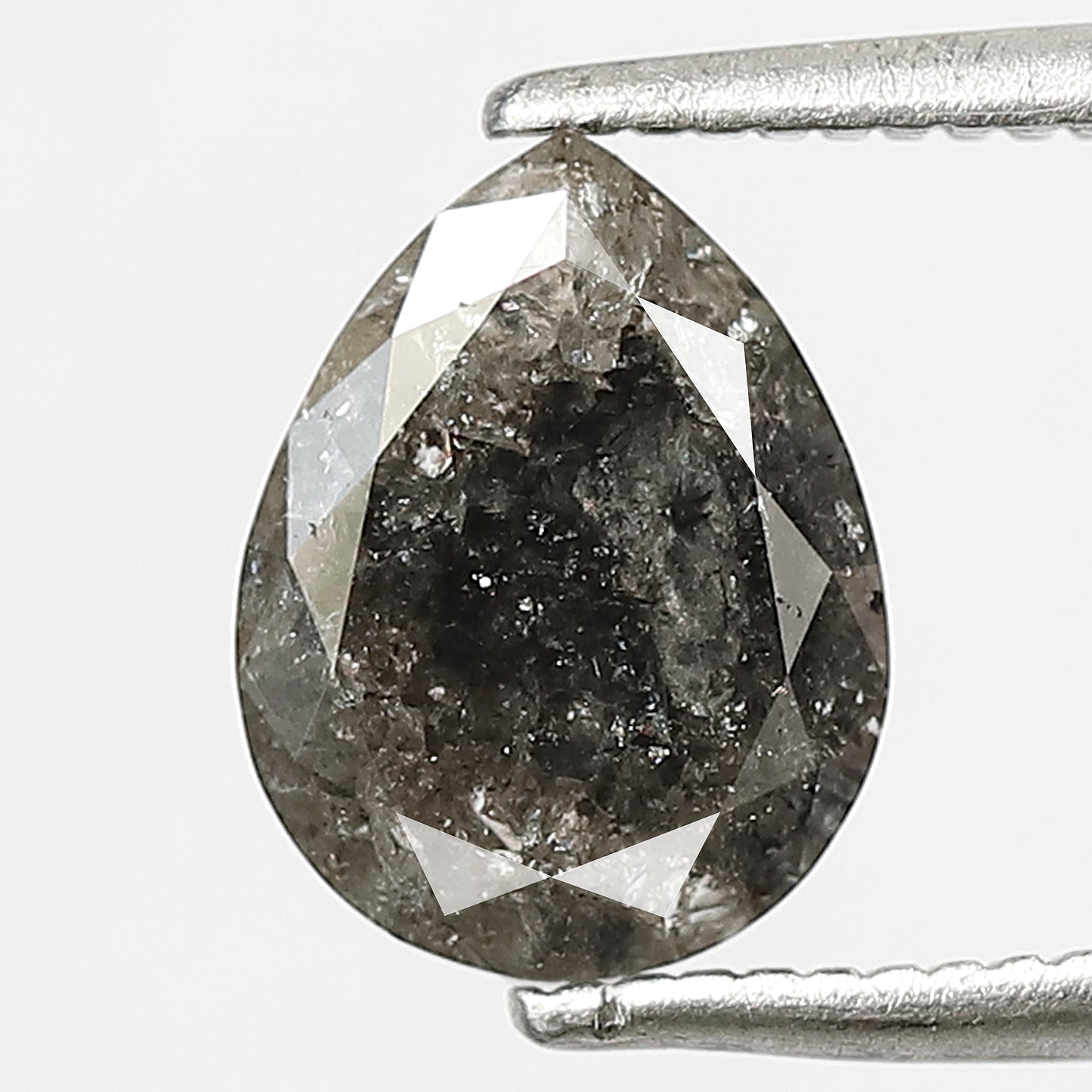 Natural 1.36 CT Gray Black Pear Cut Diamond, Loose Salt and Pepper Earth Mined Diamond for Jewelry