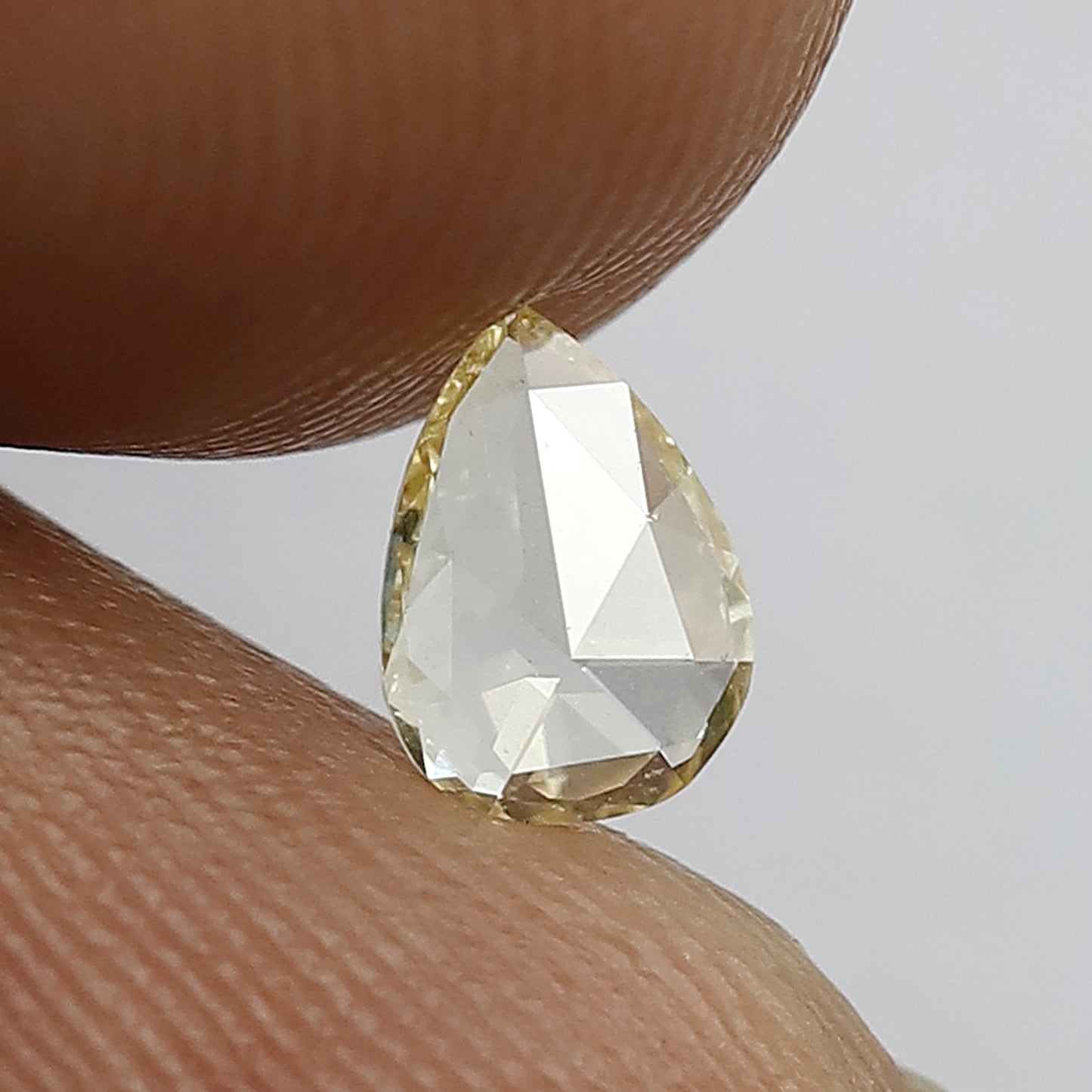 0.26 CT SI Eye Clean Clarity 6 MM Beautiful Pear Shape Flat Back Full Polished Natural Rose Cut Diamond Ideal for making Unique Diamond ring